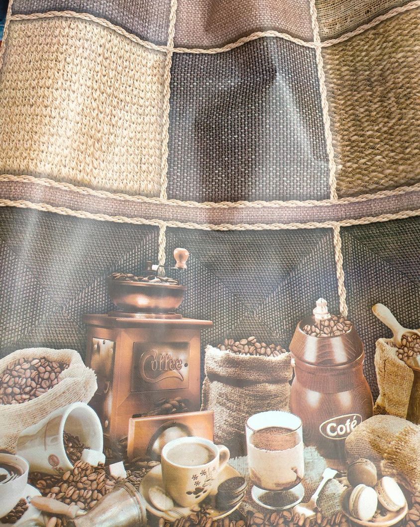 Клейонка на стіл ПВХ на нетканій основі Декорама Аромат кави коричневий 1,37 х 1м (100-151), Коричневий, Коричневий