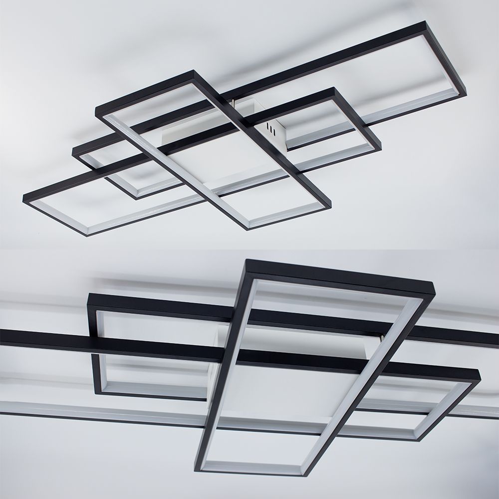 Керована світлодіодна люстра SVEN 125W 3S SMART 1100x600x80-BLACK/WHITE-220-IP20, Чорний