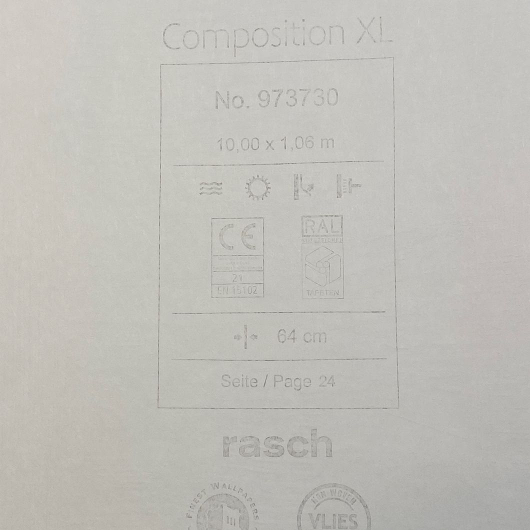 Обои виниловые на флизелиновой основе Rasch Composition серо-бежевый 1,06 х 10,00м (973730)