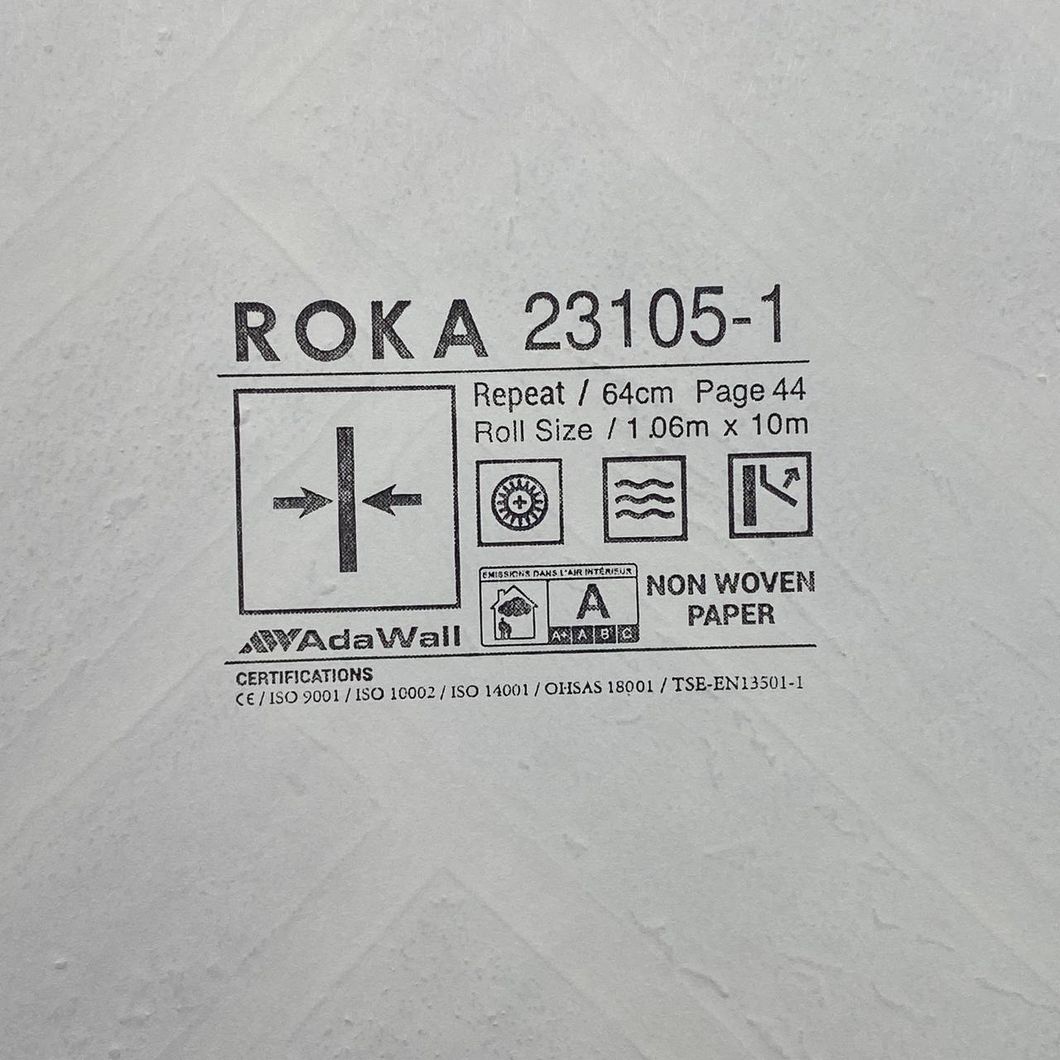 Обои виниловые на флизелиновой основе светло-серый Roka AdaWall 1,06 х 10м (23105-1)