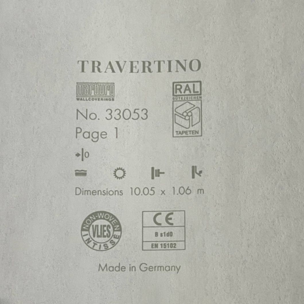 Обои виниловые на флизелиновой основе темно-серый Marburg Wallcoverings Travertino 1,06 х 10,05м (33053)