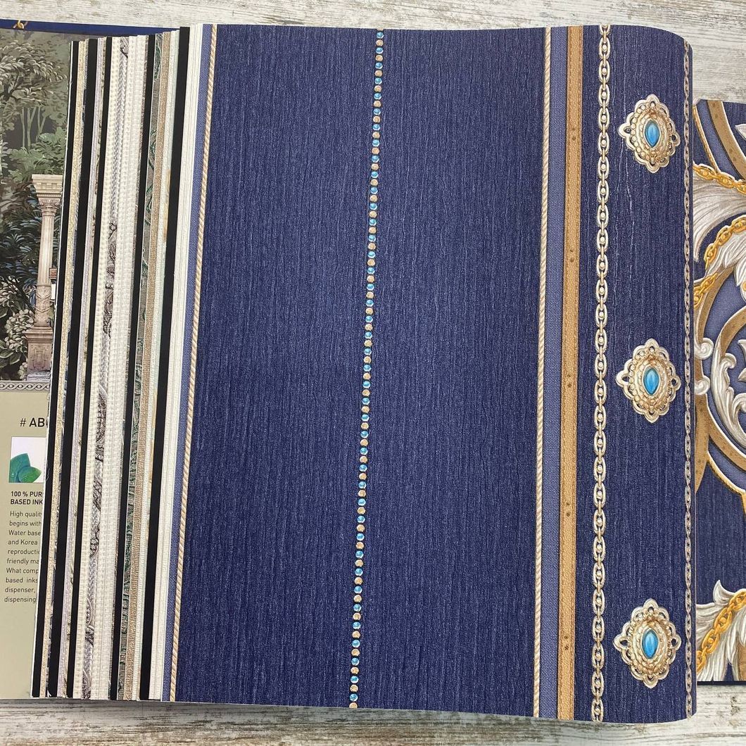 Обои виниловые на флизелиновой основе синий AdaWall SEYYAH 1,06 х 10,05м (1309-5)