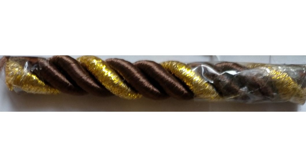 Шнур декоративний кант для натяжних стель Шоколадне золото коричневий 0,011 х 1м (100-02012), Коричневий, Коричневий