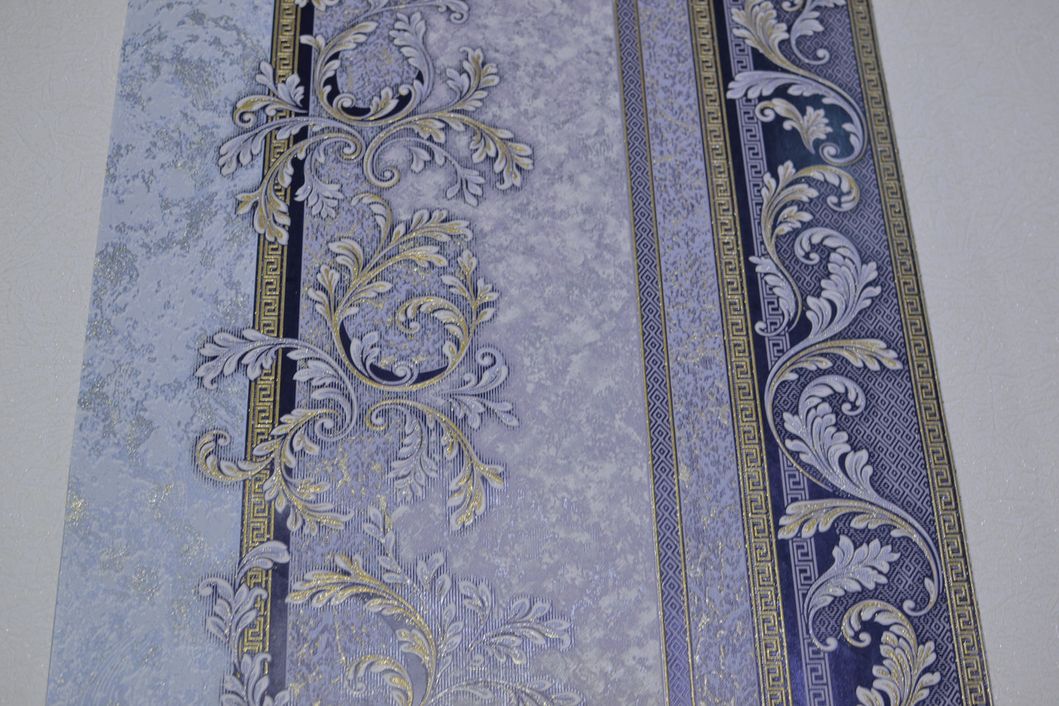 Обои виниловые на бумажной основе Славянские обои Comfort В53,4 Риддер 2 синий 0,53 х 10,05м (5708-03)