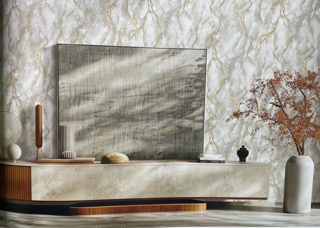 Обои виниловые на флизелиновой основе серый Decori&Decori Carrara Best 1,06 х 10,05м (86661)