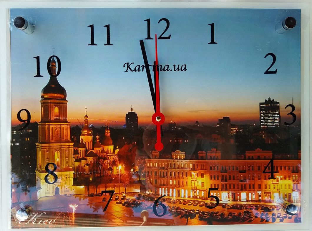 Годинник-картина під склом Нічне місто 30 см x 40 см (3845 - К267)