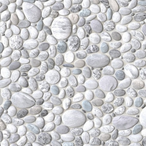Панель стеновая декоративная пластиковая камень ПВХ "Галька Серая" 980 мм х 640 мм (241гс), Серый, Серый
