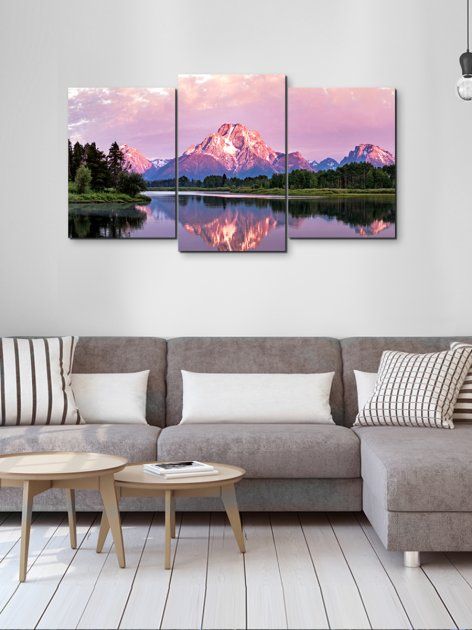 Модульная картина в гостиную/спальню для интерьера "Гора" 3 части 53 x 100 см (MK30222_E)
