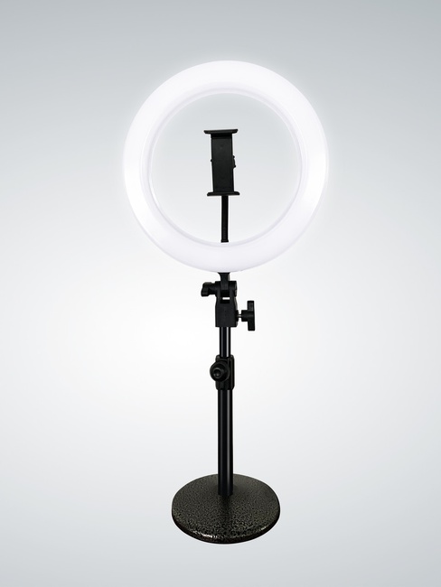 Кольцева селфи лампа светодиодная с креплением для Тик ток инстаграм питание от usb (TY-2062), Черный, Черный