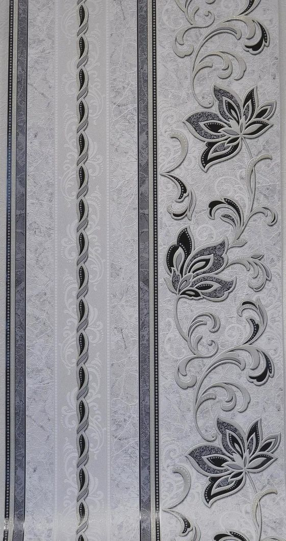 Обои виниловые на бумажной основе Славянские обои Comfort В53,4 Аврора 2 серый 0,53 х 10,05м (5723-10)