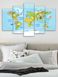 Модульна картина велика у вітальню/спальню для інтер'єру "Дитяча карта світу" 5 частин 80 x 140 см (MK50056)