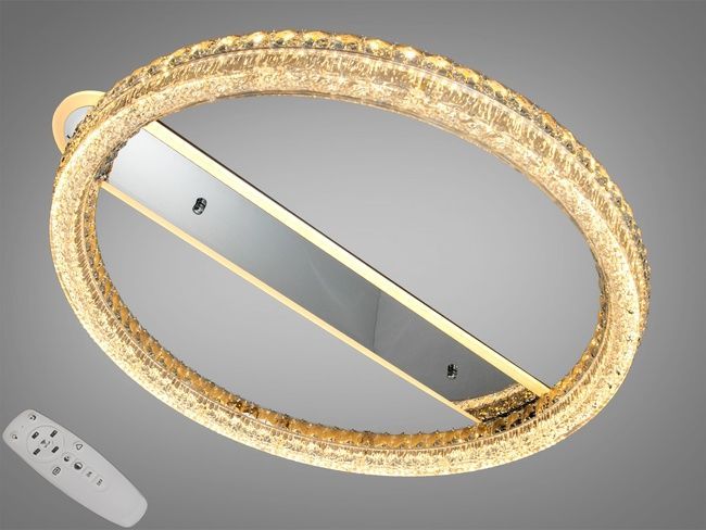 Люстра стельова LED кришталева хром 140W пульт