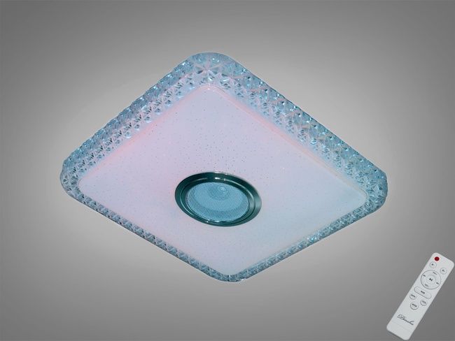 LED стельова люстра біла 45 Вт з Bluetooth колонкою, I-LINK додаток
