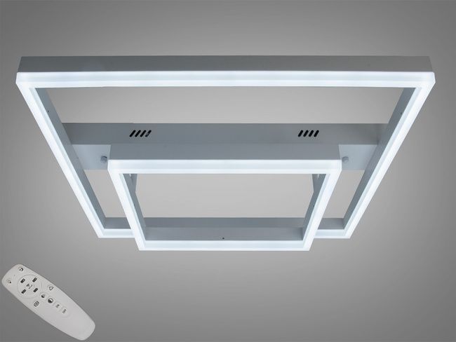 Стельова LED люстра 3 кільця 60Вт матовий хром