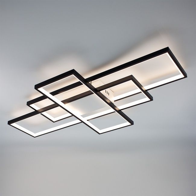 Керована світлодіодна люстра SVEN 125W 3S SMART 1100x600x80-BLACK/WHITE-220-IP20, Чорний