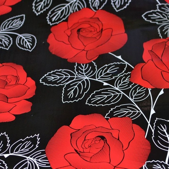 Самоклейка декоративна Hongda Кармен троянди чорний глянець 0,45 х 15м (5691), Червоний, Червоний