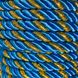 Шнур декоративний кант для натяжних стель синій з золотом 0,011 х 1м (канат 24), Синий, Синій