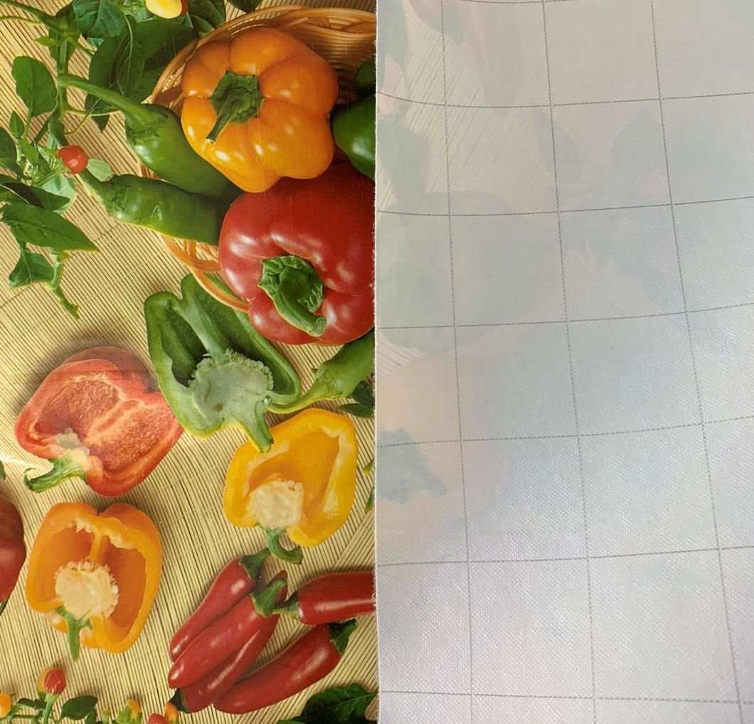 Клеенка на стол ПВХ на основе уплотненная Овощи разноцветный 1,4 х 1м (100-211), Разноцветный, Разноцветный