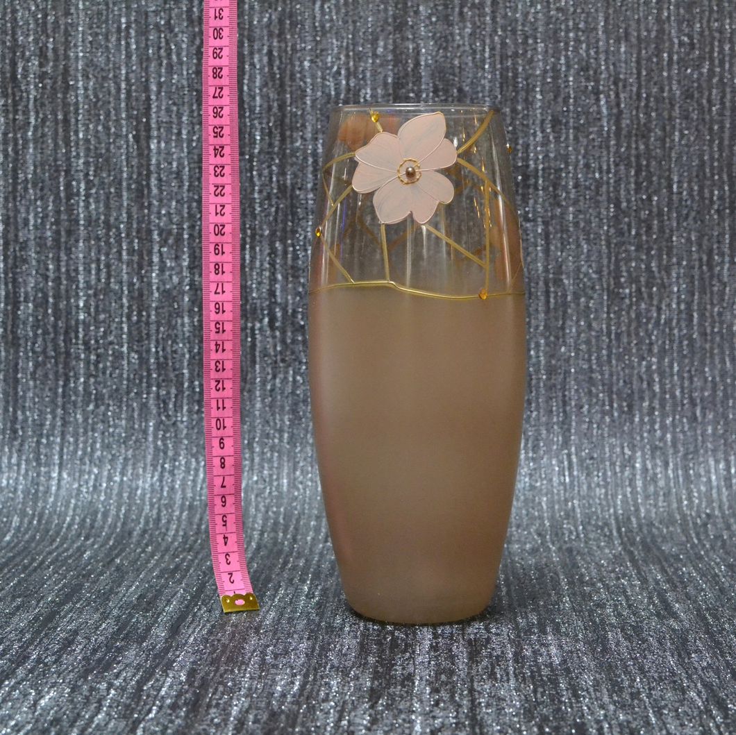 Ваза стекло кофейная с цветами 26см (9081-46), Кофе с молоком, Кофе с молоком