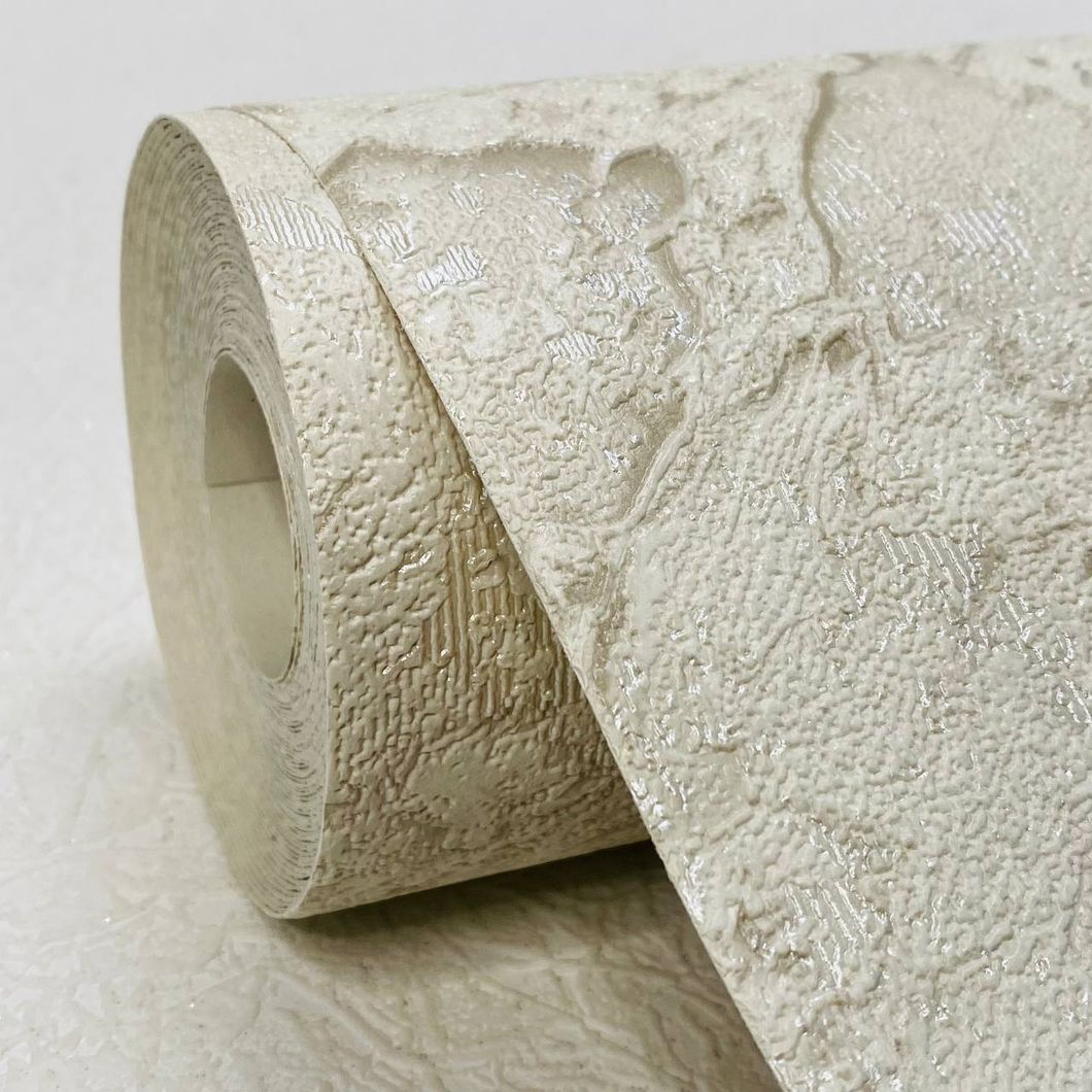 Шпалери вінілові на паперовій основі супер мийка Слов'янські шпалери В38 Цефей бежевий 1,06 х 10м (5827-04)