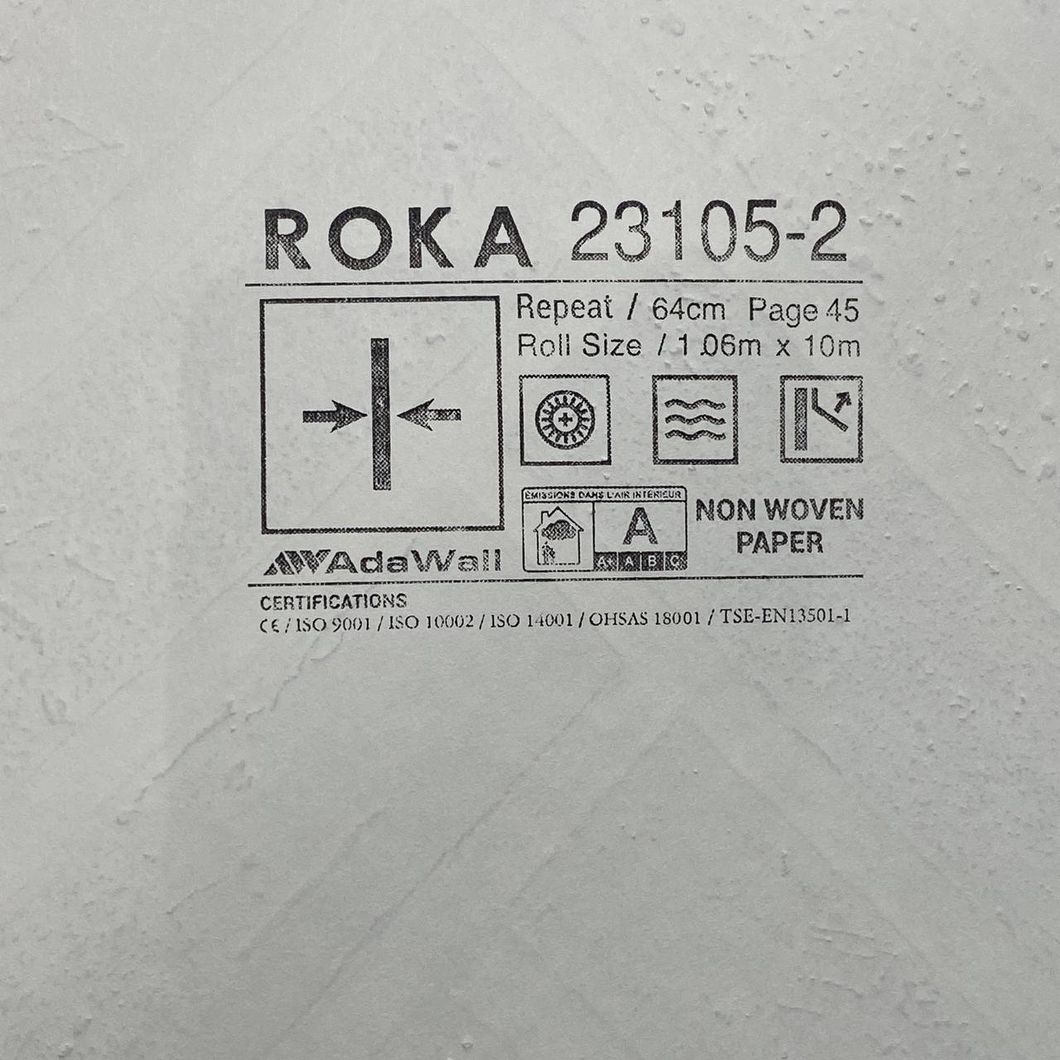 Обои виниловые на флизелиновой основе серый Roka AdaWall 1,06 х 10м (23105-2)