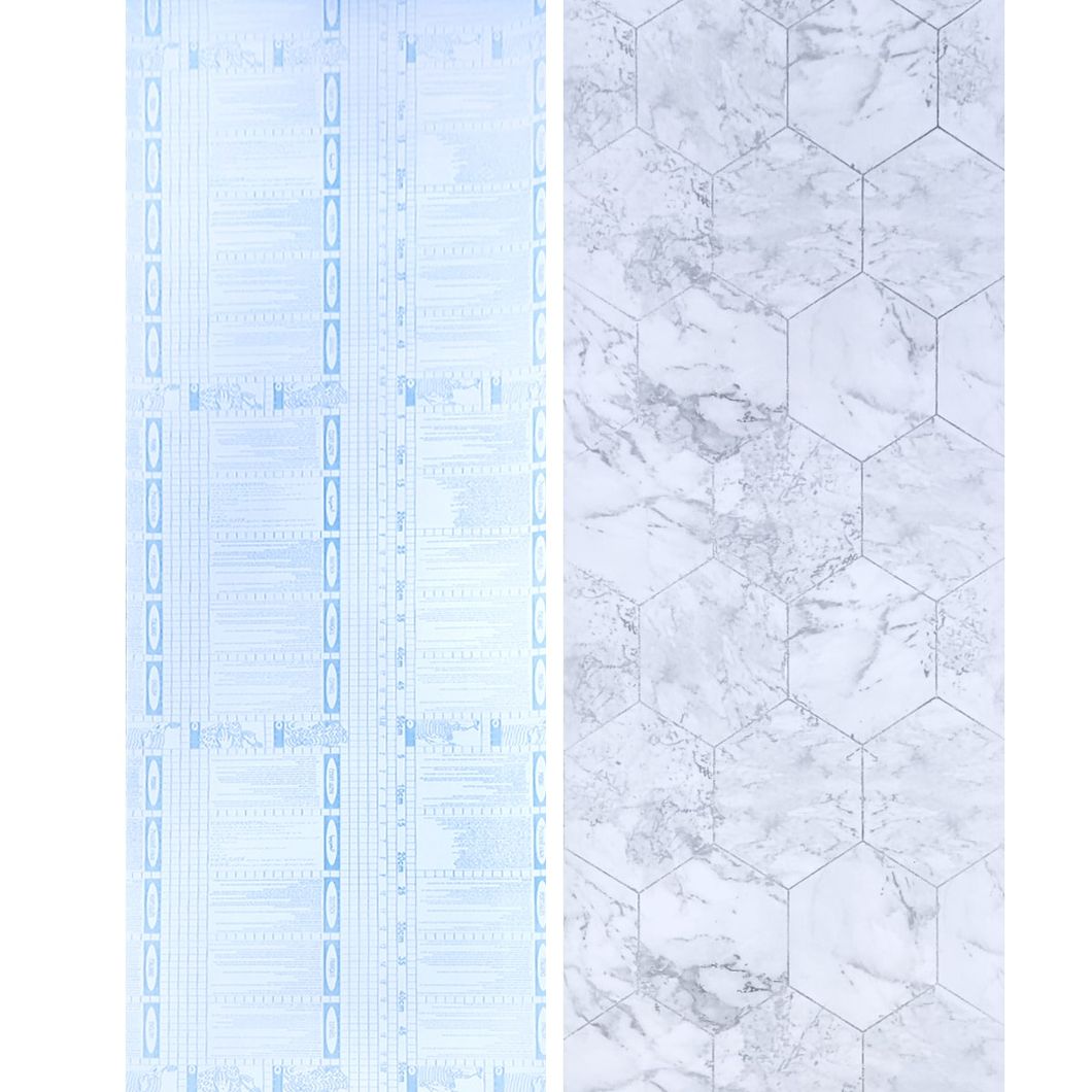 Самоклеющаяся декоративная пленка мрамор серебряные соты 0,45Х10М (KN-X0051-2), Серебристый, Серебристый