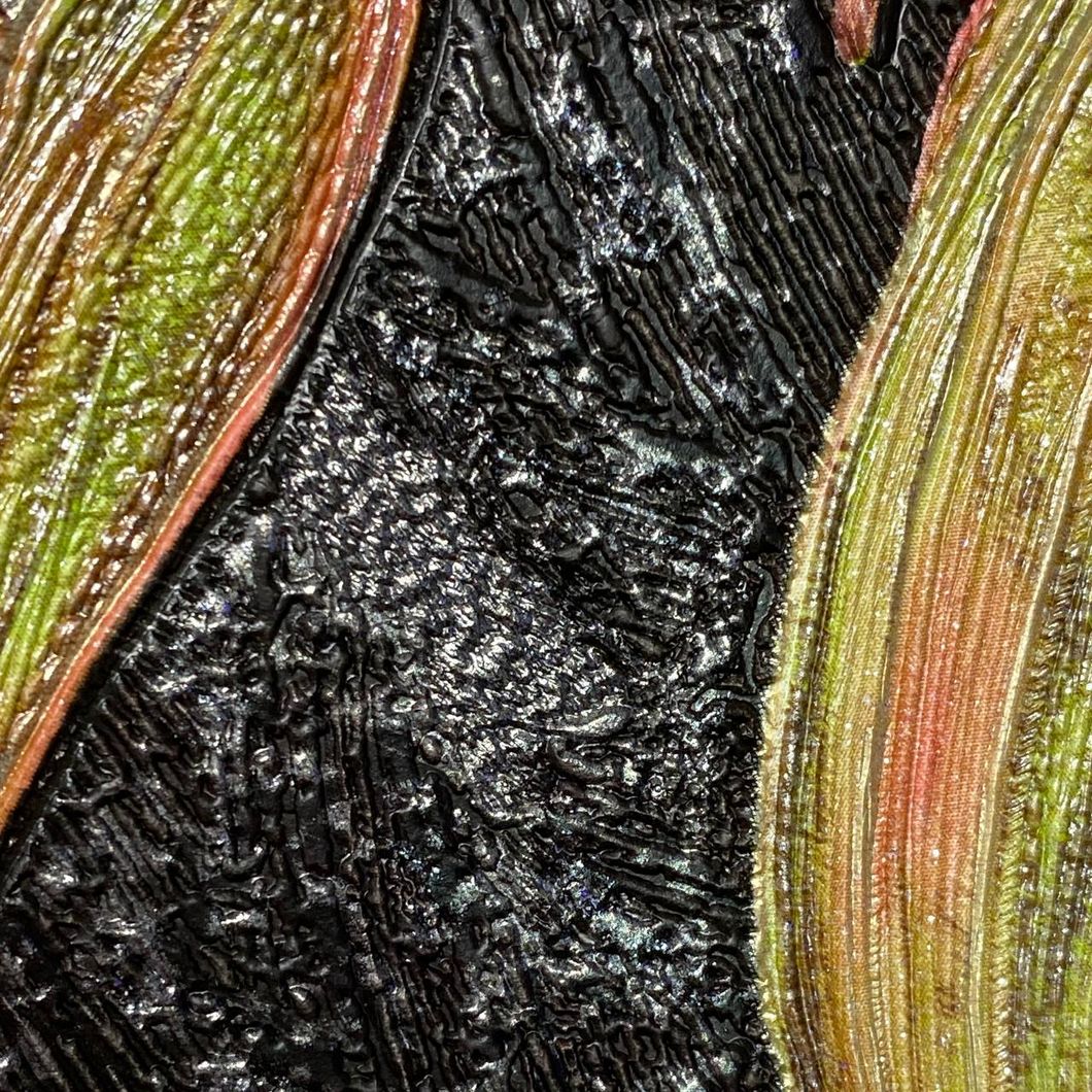 Шпалери вінілові на флізеліновій основі чорні Слов'янські шпалери Лотос В118 LeGrand Platinum 1,06 х 10,05м (8643-10)