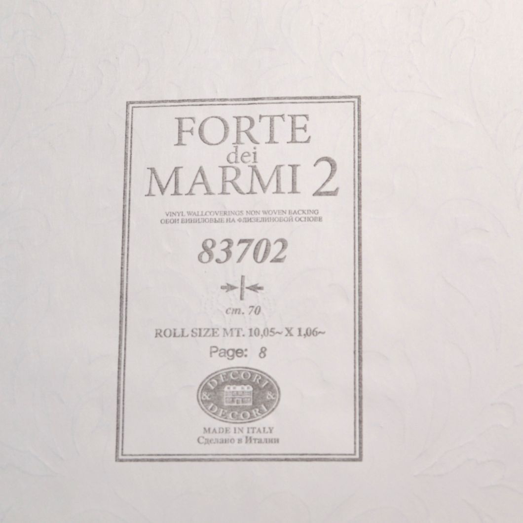 Обои виниловые на флизелиновой основе Decori & Decori Forte Dei Marmi 2 слоновая кость 1,06 х 10,05м (83702)