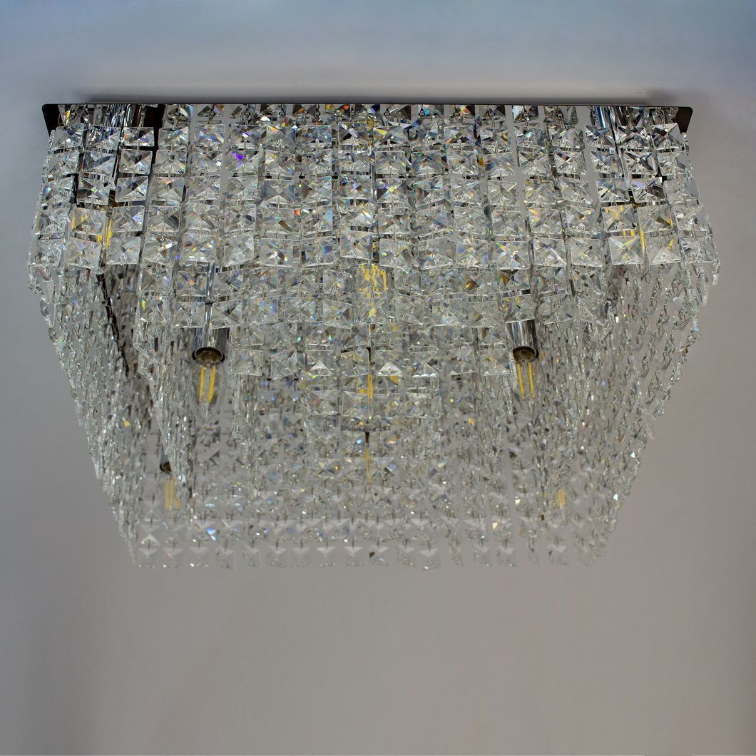 Люстра KRYSTAL 9xE14 S 500x500x170 CHROME-230-IP20, Хром