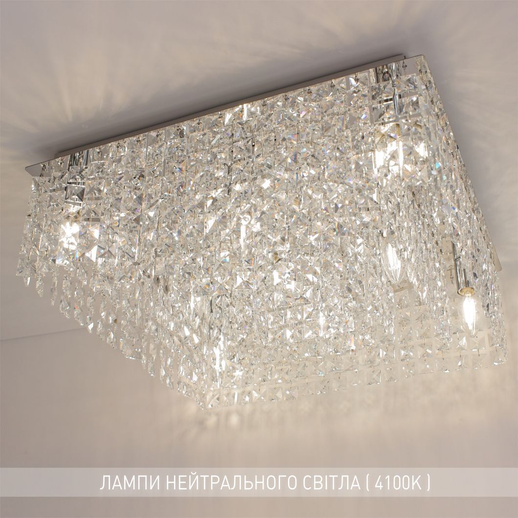 Люстра KRYSTAL 9xE14 S 500x500x170 CHROME-230-IP20, Хром