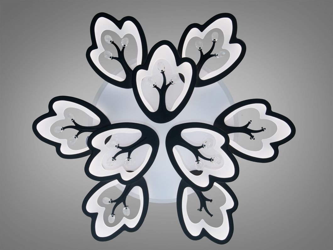 Люстра LED Diasha Petal черная 185Вт 9 плафонов