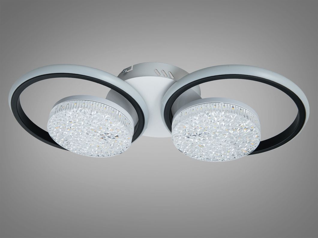 Люстра LED кольца белая черная 58W диммер 2+2