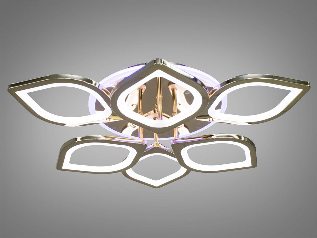 Потолочная люстра с диммером и LED подсветкой, цвет золото, 95W