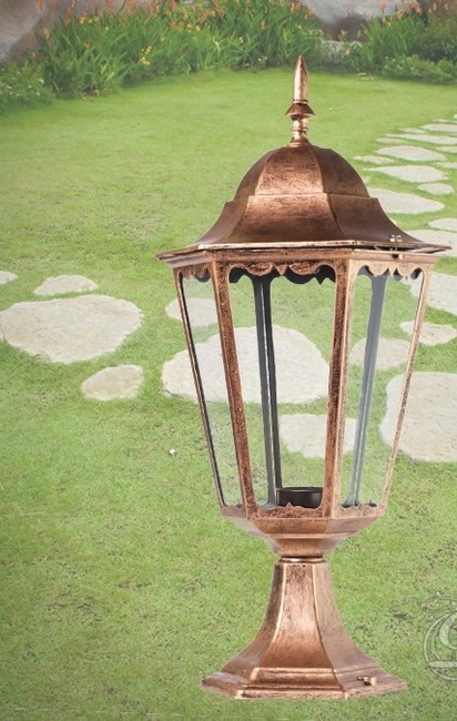 Светильник садово-парковый 1 лампа, Коричневый, Коричневый