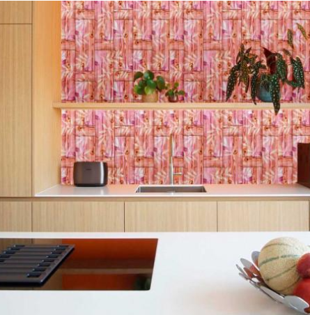 Панель стінова самоклеюча декоративна 3D бамбукова кладка помаранчева 700х700х8.5мм (054), Оранжевый, Помаранчевий