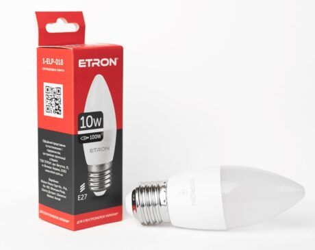 Светодиодная лампа 10W LED ETRON Light C37 E27 4200K (1-ELP-018)