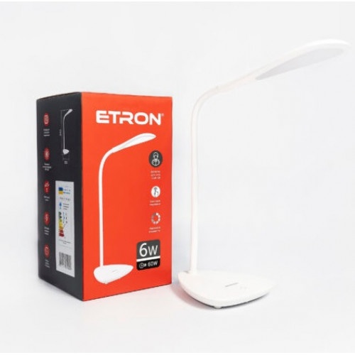 Лампа настільна світлодіодна Etron Desk Lamp drop 6W 4200K White USD (1-EDL-403), Білий, Білий