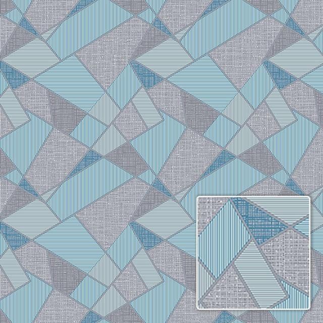 Обои виниловые на флизелиновой основе SINTRA Mosaic голубые 1,06х10,05м (505441), Голубой, Голубой, +
