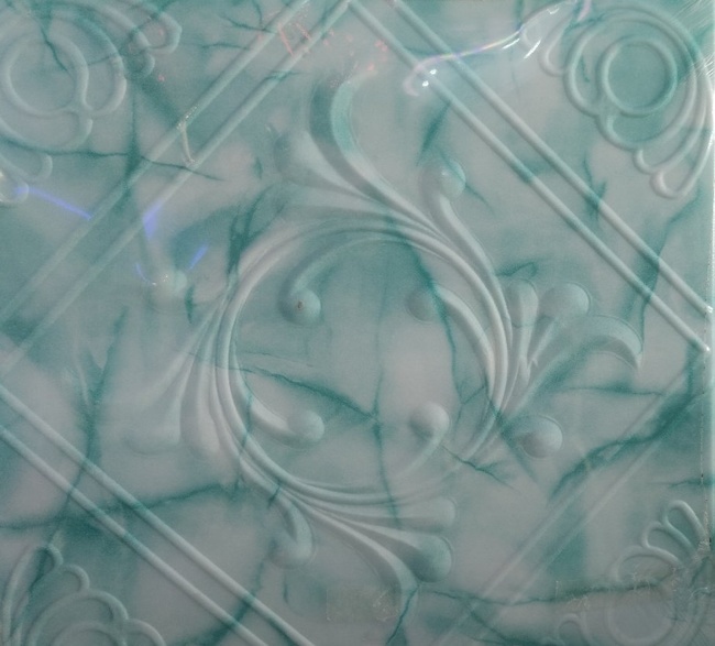 Плитка потолочная из пенополистерола мрамор зеленый50x50 8шт/уп (С2004), Зелёный, Зелёный