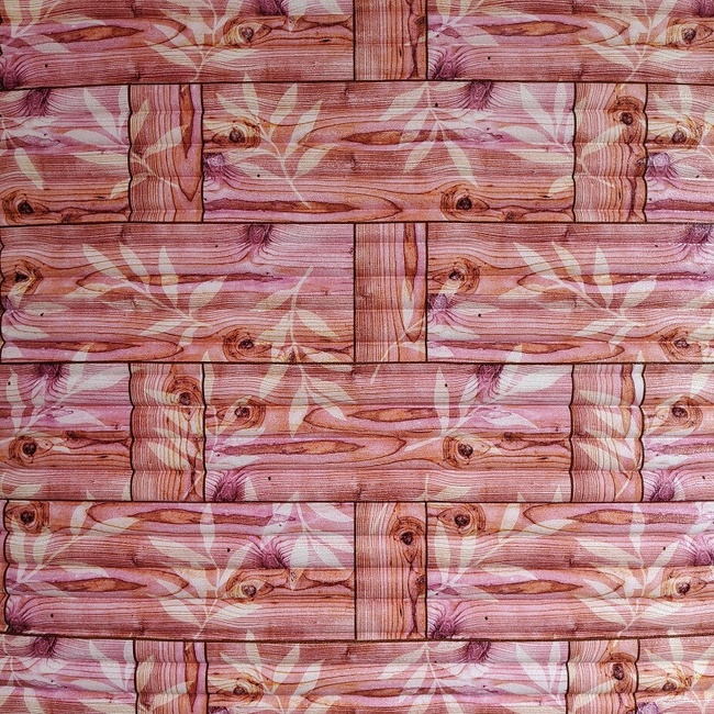 Панель стінова самоклеюча декоративна 3D бамбукова кладка помаранчева 700х700х8.5мм (054), Оранжевый, Помаранчевий