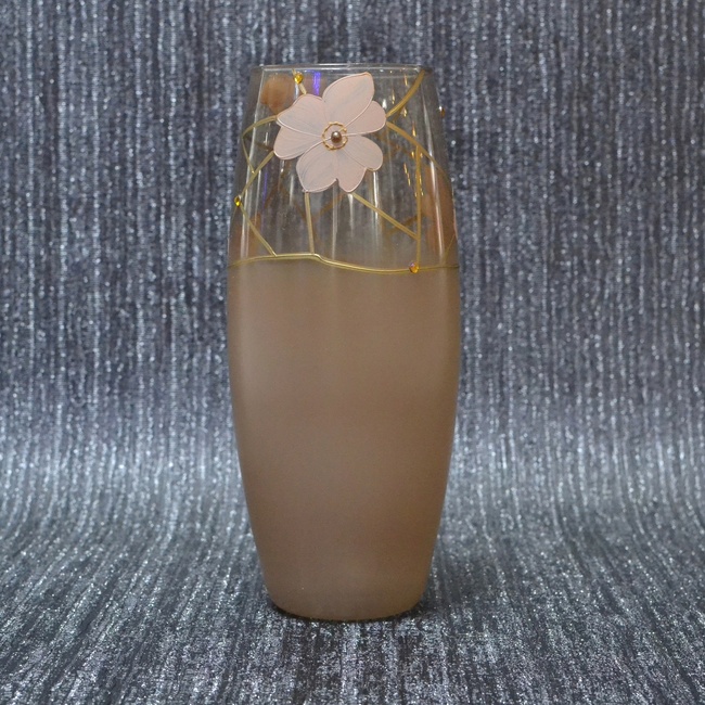 Ваза стекло кофейная с цветами 26см (9081-46), Кофе с молоком, Кофе с молоком