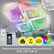 Смарт люстра керована світлодіодна OVAL ICE RGB 5S 75 Вт 725x500x93 мм Біла, прозорий; білий